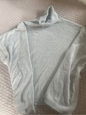 Light Gray Cowl Neck Sweater Poncho - Women's Cozy Layer